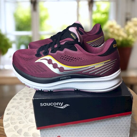 Saucony Womens Ride 14 Supportive Running Shoe 6.5 Quartz/Vizigold NEW - Picture 6 of 13
